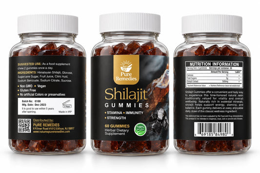 Shilajit Gummies - ingredients, nutrition information and suggested use