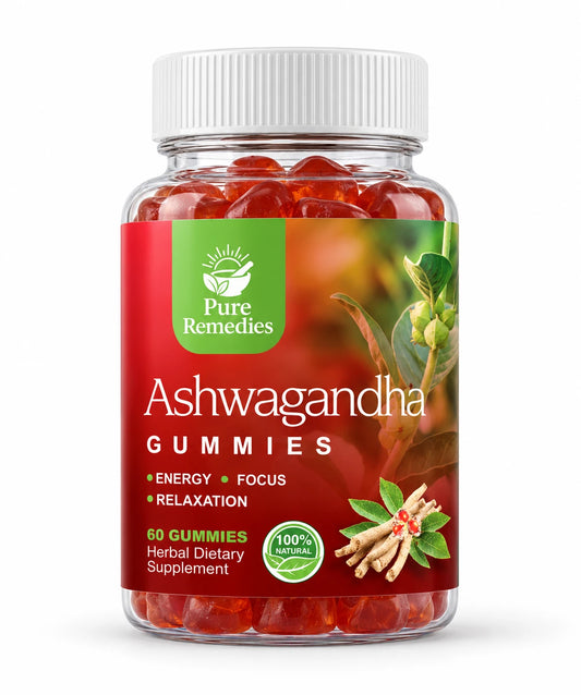 Ashwagandha Gummies - 60 gummies jar, Nature Pure Remedies